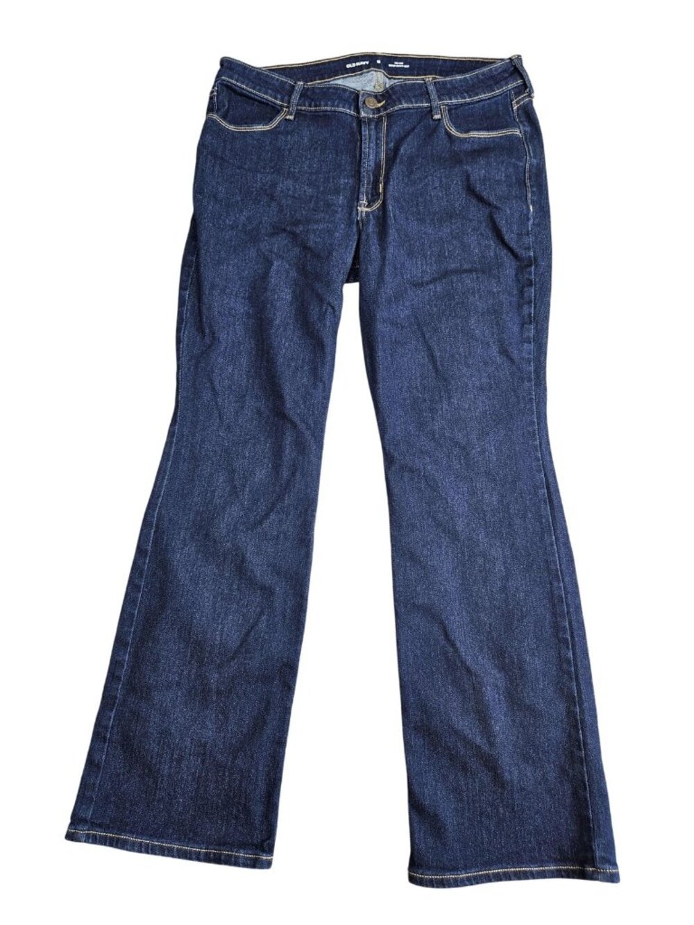 Old Navy Mid Rise Wow Bootcut Jeans Womens 12 Short Blue Med Wash Stretch Denim